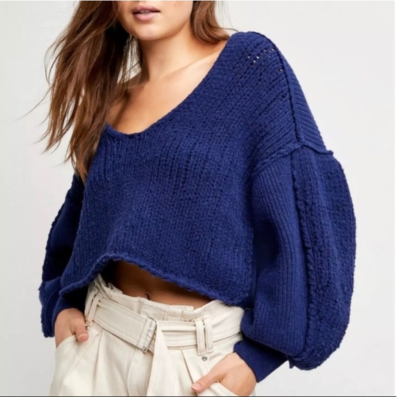 Free People Sweaters - Free People Sea Bright Pullover Vangarud Cropped Sweater Size M ob1252263